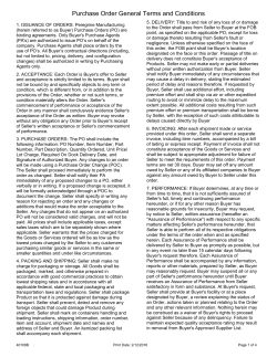 Purchase Order General Terms and Conditions