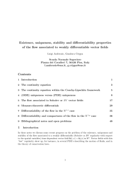 Existence, uniqueness, stability and differentiability properties of the