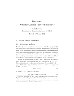 Estimation. Notes for VApplied MicroeconometricsV.!