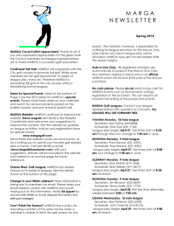 M A R G A     N E W S L E T T E R