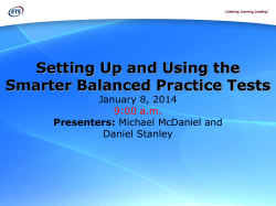 Setting Up and Using the Smarter Balanced Practice