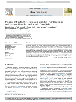 Synergies and trade-offs for sustainable agriculture_