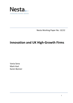 Innovation and UK High-Growth Firms