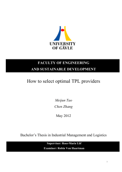 How to select optimal TPL providers