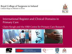 Section 1 - The HRB Centre for Primary Care Research
