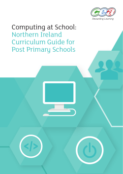 Computing at School: Northern Ireland Curriculum Guide for