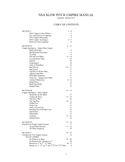 TABLE OF CONTENTS - National Softball Association