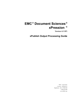 xPression 4.5 SP1 xPublish Output Processing Guide