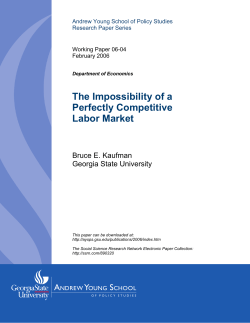 The Impossibility of a Perfectly Competitive