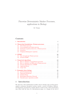 Piecewise Deterministic Markov Processes, applications in Biology
