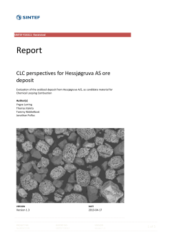 Further needed work for Hessj&oslash;gruva deposit to develop an oxygen