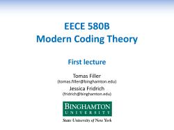 EECE 580B &ndash; Modern Coding Theory Lectures