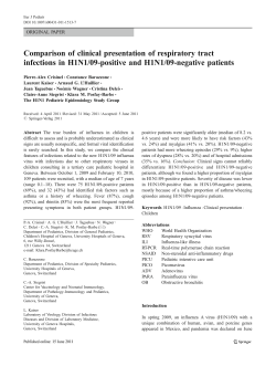 Comparison of clinical presentation of respiratory tract