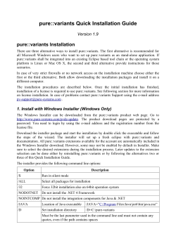 pure::variants Quick Installation Guide - pure