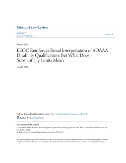 EEOC Reinforces Broad Interpretation of ADAAA Disability