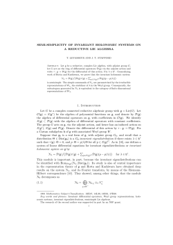 SEMI-SIMPLICITY OF INVARIANT HOLONOMIC SYSTEMS ON A