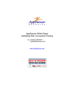 AppDancer White Paper : Validating SQL Connection