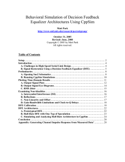 Behavioral Simulation of Decision Feedback Equalizer Architectures