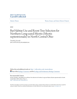 Bat Habitat Use and Roost Tree Selection for