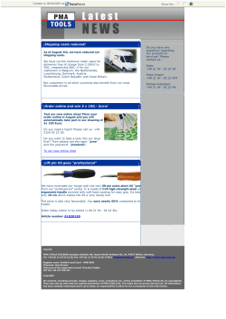 PMA/TOOLS - Order online and win 5 x 100,