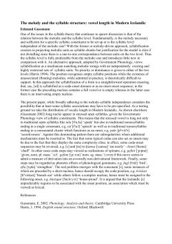 The melody and the syllable structure: vowel length in Modern