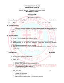 Mathematical Economics - Holy Cross of Davao College