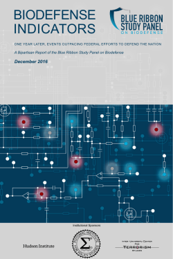 Biodefense Indicators - Blue Ribbon Study Panel on Biodefense