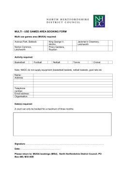 multi - use games area booking form