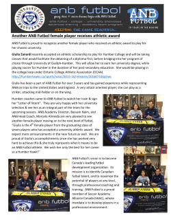 Another ANB Futbol female player receives athletic award