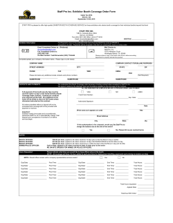 Staff Pro Exhibitor Booth Coverage Order Form