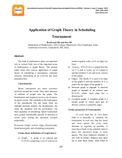 Application of Graph Theory in Scheduling Tournament