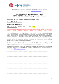 HOST ERS/EU RESPIRE2 Fellowship programme