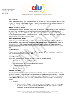 Notification of Open Enrollment