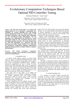 Evolutionary Computation Techniques Based Optimal PID