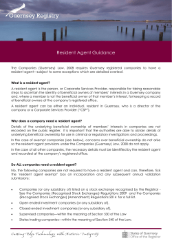 Resident Agent Guidance