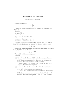 THE MONADICITY THEOREM Consider two functors E B. I and R