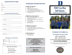 2016 True Blue Golf Classic