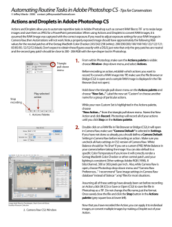 Automating Routine Tasks in Adobe Photoshop CS