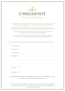 L`Huguenot Vinoteque Wine Price List