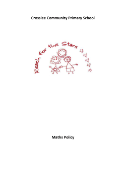 Numeracy/Maths Policy - Crosslee Community Primary School