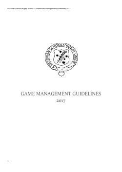 GAME MANAGEMENT GUIDELINES 2017