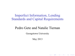 Imperfect Information, Lending Standards and Capital Requirements