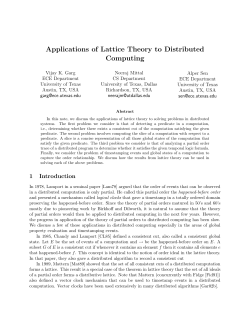 Applications of Lattice Theory to Distributed Computing