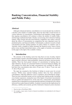 Banking Concentration, Financial Stability and Public Policy