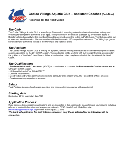 CVAC Assistant Coach Job Posting
