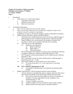 Chapter 22: Frontiers of Microeconomics Principles of Economics, 6