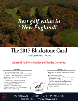 The 2017 Blackstone Card Best golf value in New England!