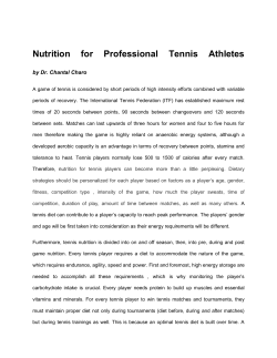 Nutrition for Professional Tennis Athletes
