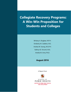 Collegiate Recovery Programs: A Win