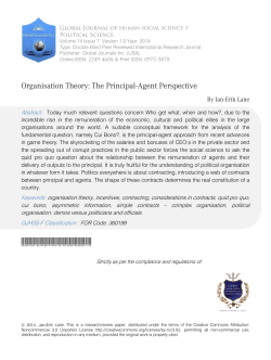 Organisation Theory: The Principal